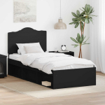Lovos rėmas Juoda 90 x 200 cm Kietos pu&scaron;ies mediena