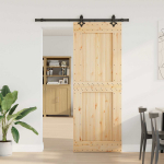 Slankios durys NARVIK Natūrali ir juoda 85 x 210 cm (152,5 cm)