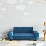 Vaiki&scaron;ka sofa, mėlynos spalvos, 70x45x33cm, aksomas