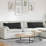 Sofa Pagalvės 2 pcs Juoda 120 x 40 cm audinys