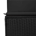 Sodo Sofų Rinkinys su pagalve 10 pcs Juoda