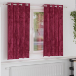 Aksominio tipo užuolaidos 2 pcs Vyno raudona 175 x 140 cm