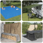 Tent su kilpom Mėlyna 6 x 8 m 180 gsm PE