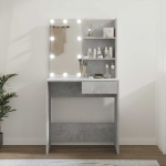 Kosmetinis staliukas su LED ap&scaron;vietimu, pilkas, 74,5x40x141cm