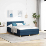 LED Čiužinio Lova su čiužiniu Mėlyna 140 x 190 cm audinys