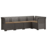 5-vietė sodo sofa su pagalvėlėmis Rataninio i&scaron;vaizdos PP