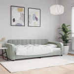 Sofa, &scaron;viesiai pilkos spalvos, 90x200cm, aksomas