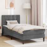Lovos rėmas su čiužiniu Tamsiai pilka 90 x 200 cm Aksomas