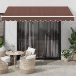 Automatinė i&scaron;traukiama markizė su LED, ruda, 350x250cm