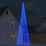 LED Kalėdų eglutė ant vėliavos stiebo 3000 LED Mėlyna 800 cm