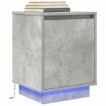 naktinė spintelė su LED lemputėmis Betoninė pilka 38x34x50 cm