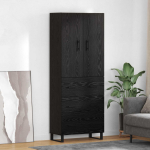Auk&scaron;tas spintelė 2 pcs Juodas ąžuolas 69,5 x 34 x 180 cm