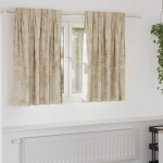 Aksominio tipo užuolaidos 2 pcs Kreminė 140 x 140 cm Aksomas