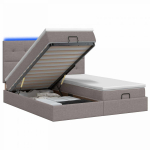 Otmana lova su matracsu ir LED Taupe 180 x 200 cm Audinys