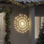 Kalėdinis &scaron;viestuvas fejerverkas, 140 &scaron;iltų baltų LED, 17cm