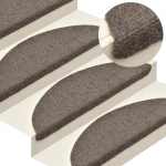 Laiptų kilimėliai, lipnūs, 5 vnt., 65x21x4 cm, smėlio spalvos, pusapvaliai, dideli