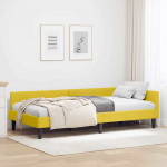 Kampinė lovos konstrukcija su galvūgalio Geltona 90 cm x 190 cm