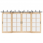 Stumdomų durų įrangos rinkinys, juodos sp., 427 cm, plienas