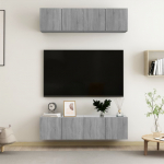TV spintelės, 4vnt., pilkos ąžuolo, 60x30x30cm, mediena