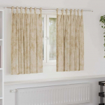 Aksominio tipo užuolaidos 2 pcs Kreminė 140 x 140 cm Aksomas