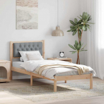 Lovos rėmas &Scaron;viesiai pilka 75 x 190 cm Kietos pu&scaron;ies mediena