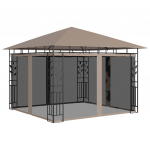 Pavėsinė su tinkleliu nuo uodų, taupe spalvos, 3x3x2,73m