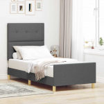 Lovos rėmas su galvūgalio Tamsiai pilka 80 x 200 cm audinys