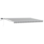 Rankinis markizės rėmas su LED Antracito ir baltos 5 &times; 3,5 m