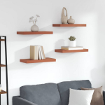 Sieninė lentyna 4 pcs Raudona 50 x 23 x 4 cm Apdirbta mediena