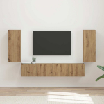 TV sieninio kabineto komplektas 4 pcs Amatininkų ąžuolas