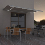 Rankiniu būdu i&scaron;traukiama markizė su LED, kreminė, 500x350cm