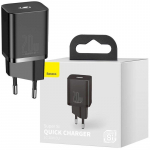Įkroviklis BASEUS, USB 3.0 TYPE-C, juodas