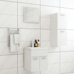 Vonios kambario baldų komplektas, baltos spalvos, MDP