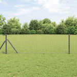 Tvora su stulpais Pilka 0,4 x 25 m Plienas ir PVC
