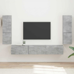 TV spintelių komplektas 4 pcs Betono pilka Apdirbta mediena