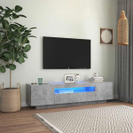 Televizoriaus spintelė su LED ap&scaron;vietimu, pilka, 160x35x40cm