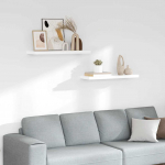 Pakabinamos lentynos, 2vnt., baltos, 80x23,5x3,8cm, MDF