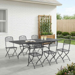 Sodo valgomojo komplektas 7 pcs Antracito 212 x 90 x 76 cm