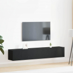 TV spintelių komplektas 2 pcs Juodas ąžuolas Apdirbta mediena