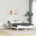 Lovos rėmas Balta 150 x 200 cm Kietos pu&scaron;ies mediena