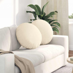 Sėdynių pagalvėlės 2 pcs Kreminė &Oslash; 50 cm Kordūrinis audinys
