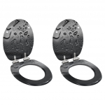 Klozeto sėd. 2 d. su mink&scaron;to užd. dang., MDF, su vandens la&scaron;ais