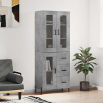 Komoda, betono pilkos spalvos, 69,5x34x180cm, apdirbta mediena