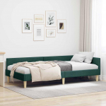 Kampinė lovos konstrukcija Tamsiai žalia 80 x 200 cm audinys