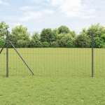 Tvora su stulpais Pilka 1,2 x 10 m Plienas ir PVC