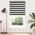 Zebra žaliuzė, 120,9x230 cm, audinys, plotis 116,7 cm, juodos spalvos