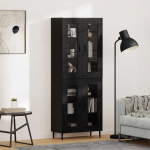 Auk&scaron;tas spintelė 2 pcs Juodas ąžuolas