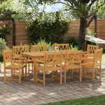 Lauko suolas 8 pcs Natūrali 56 x 55,5 x 90 cm