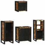 Vonios baldų rinkinys su stalčių 4 pcs Kietas atkurtas medis