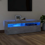 TV spintelė su LED ap&scaron;vietimu, betono pilka, 120x35x40 cm